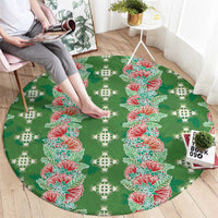 Hawaii Ohia Lehua Round Carpet Tropical Vibes Green