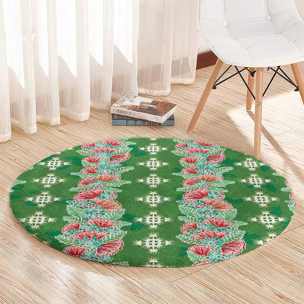 Hawaii Ohia Lehua Round Carpet Tropical Vibes Green