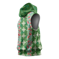 Hawaii Ohia Lehua Sleeveless Hoodie Tropical Vibes Green