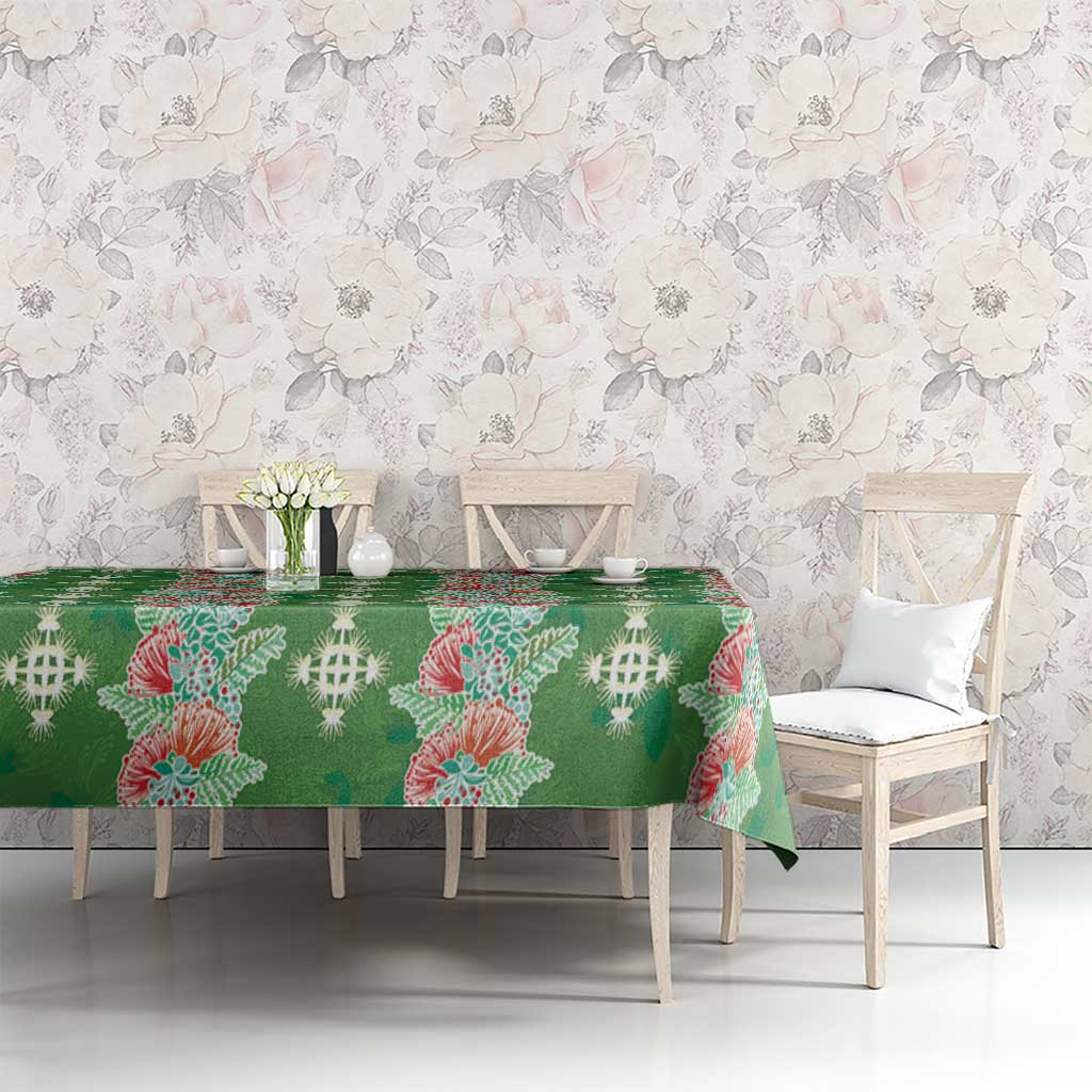 Hawaii Ohia Lehua Tablecloth Tropical Vibes Green