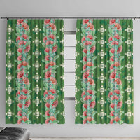Hawaii Ohia Lehua Window Curtain Tropical Vibes Green