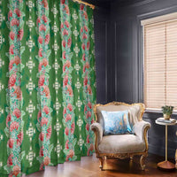 Hawaii Ohia Lehua Window Curtain Tropical Vibes Green