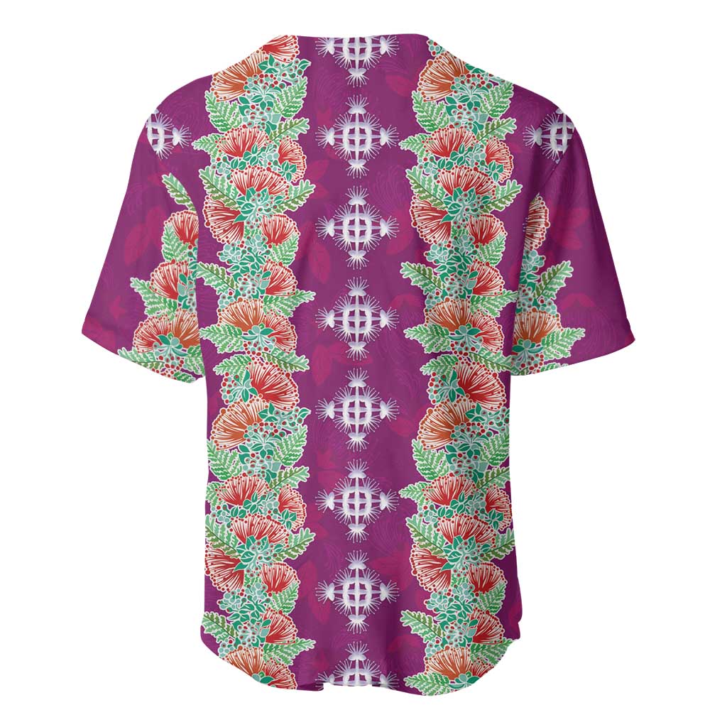 Hawaii Ohia Lehua Baseball Jersey Tropical Vibes Fuchsia