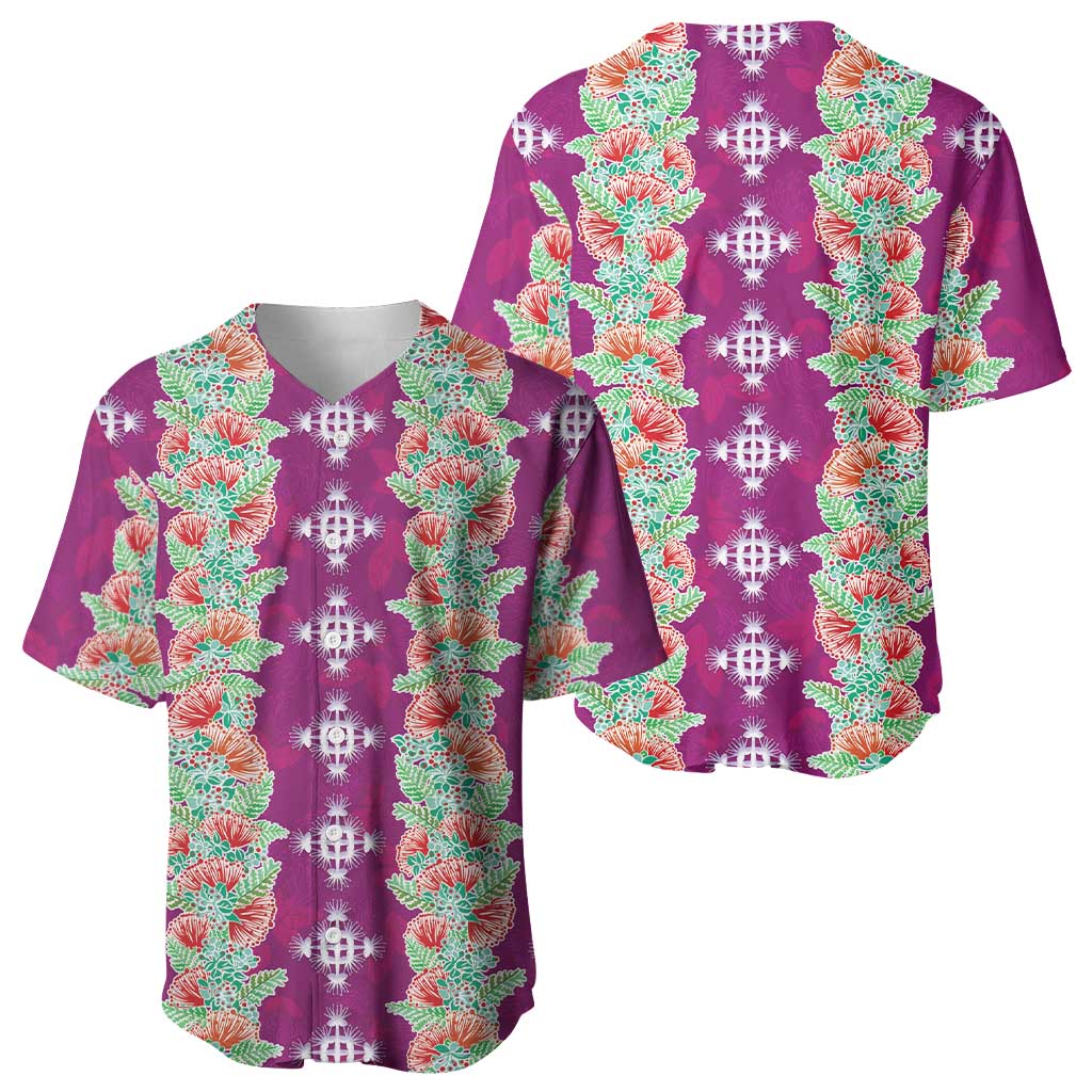 Hawaii Ohia Lehua Baseball Jersey Tropical Vibes Fuchsia