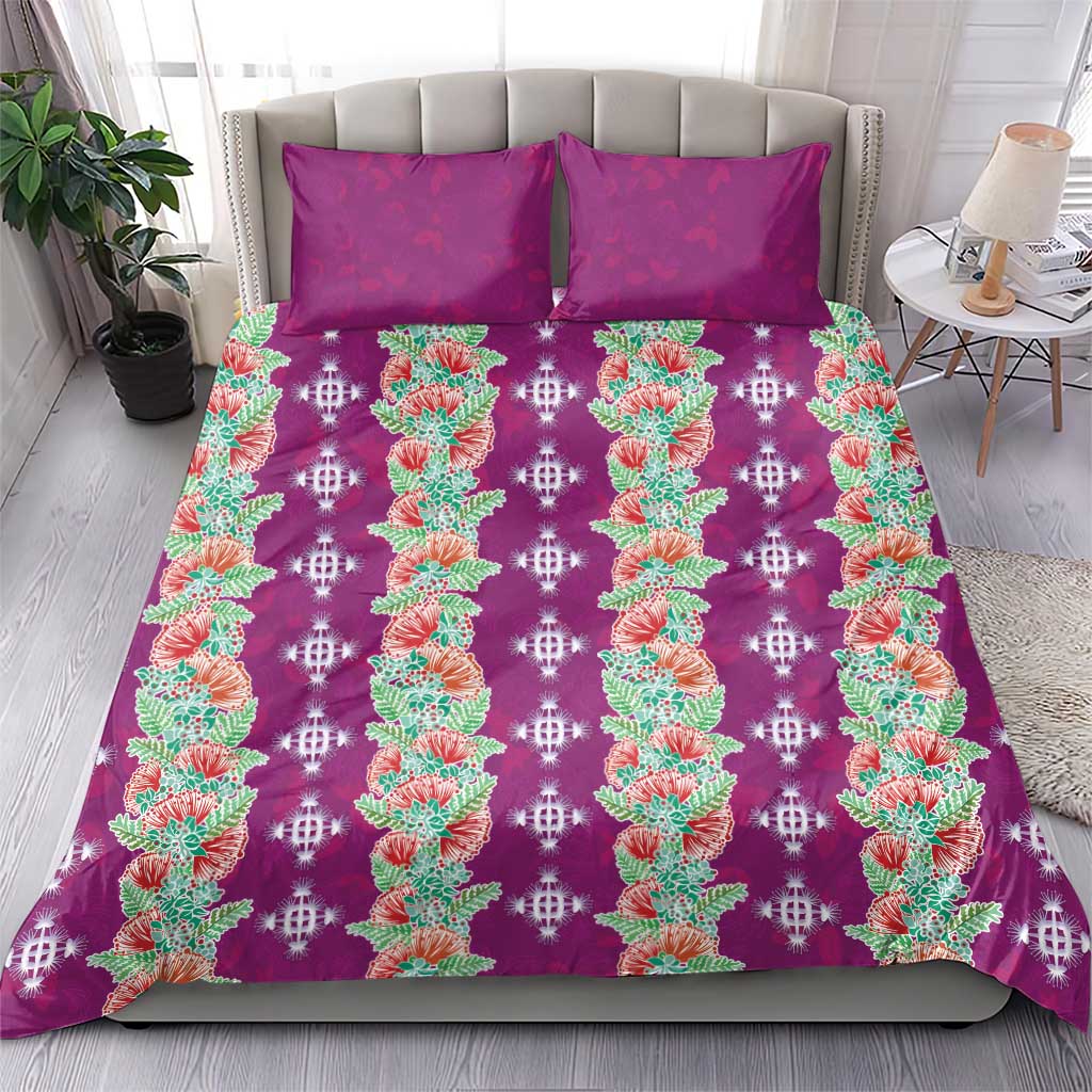 Hawaii Ohia Lehua Bedding Set Tropical Vibes Fuchsia