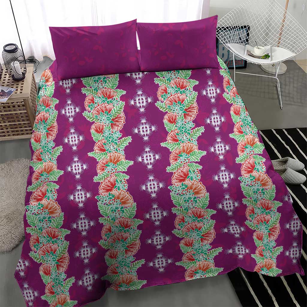 Hawaii Ohia Lehua Bedding Set Tropical Vibes Fuchsia