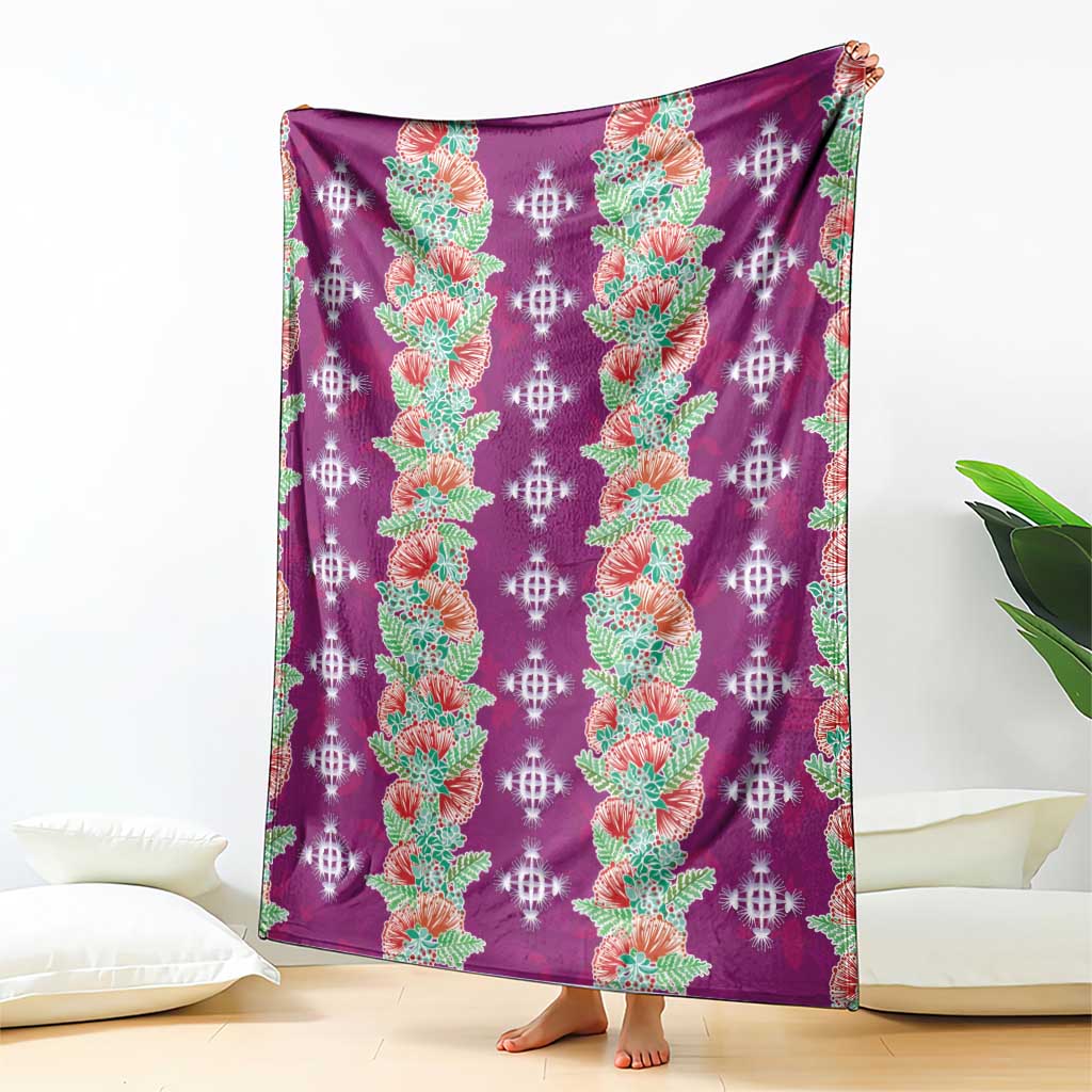 Hawaii Ohia Lehua Blanket Tropical Vibes Fuchsia