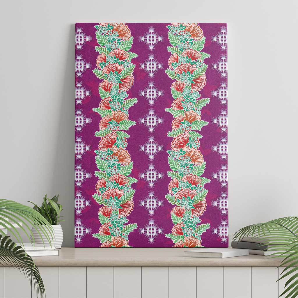 Hawaii Ohia Lehua Canvas Wall Art Tropical Vibes Fuchsia