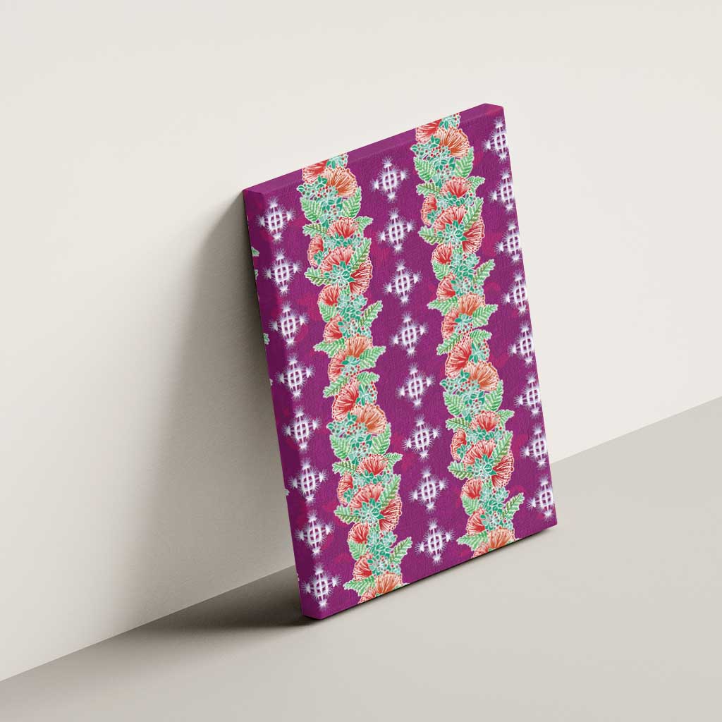 Hawaii Ohia Lehua Canvas Wall Art Tropical Vibes Fuchsia