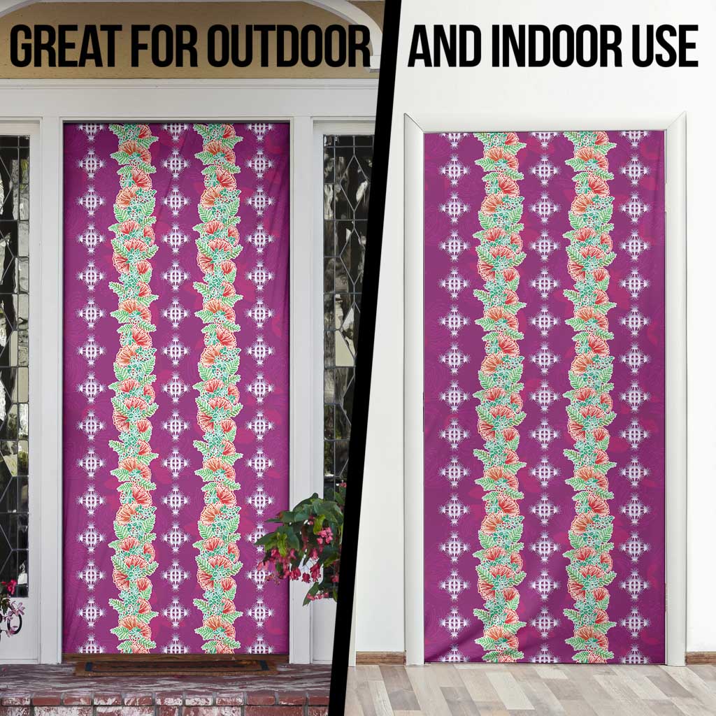 Hawaii Ohia Lehua Door Cover Tropical Vibes Fuchsia