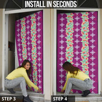 Hawaii Ohia Lehua Door Cover Tropical Vibes Fuchsia