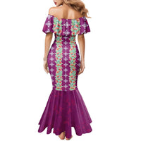 Hawaii Ohia Lehua Family Matching Mermaid Dress and Hawaiian Shirt Tropical Vibes Fuchsia LT05 - Polynesian Pride