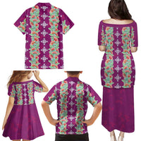Hawaii Ohia Lehua Family Matching Puletasi and Hawaiian Shirt Tropical Vibes Fuchsia LT05 - Polynesian Pride