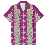 Hawaii Ohia Lehua Family Matching Puletasi and Hawaiian Shirt Tropical Vibes Fuchsia LT05 Dad's Shirt - Short Sleeve Fuchsia - Polynesian Pride
