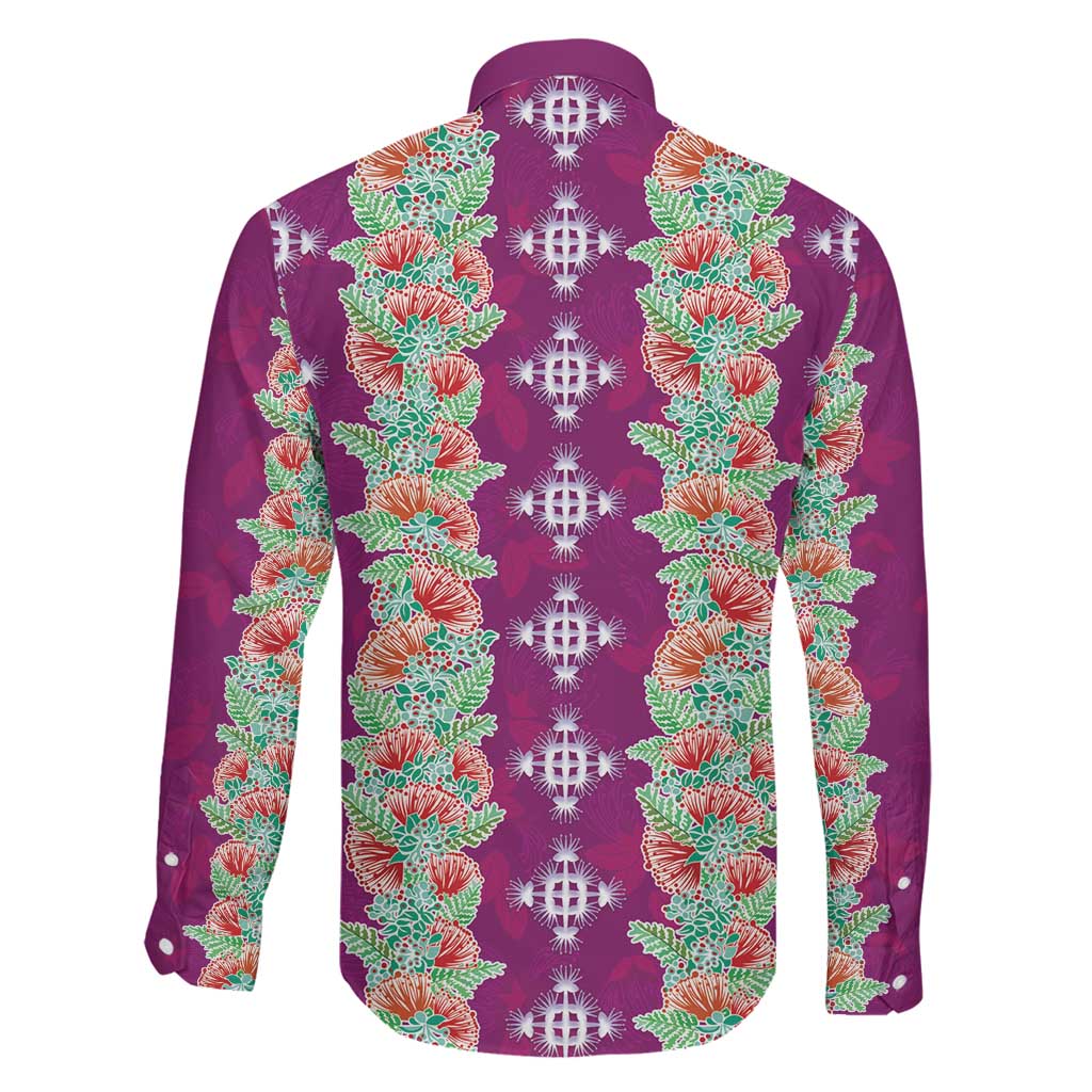Hawaii Ohia Lehua Family Matching Short Sleeve Bodycon Dress and Hawaiian Shirt Tropical Vibes Fuchsia LT05 - Polynesian Pride