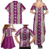 Hawaii Ohia Lehua Family Matching Summer Maxi Dress and Hawaiian Shirt Tropical Vibes Fuchsia LT05 - Polynesian Pride
