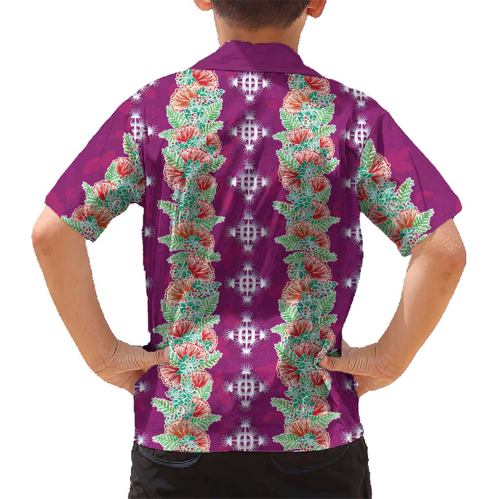 Hawaii Ohia Lehua Family Matching Tank Maxi Dress and Hawaiian Shirt Tropical Vibes Fuchsia LT05 - Polynesian Pride