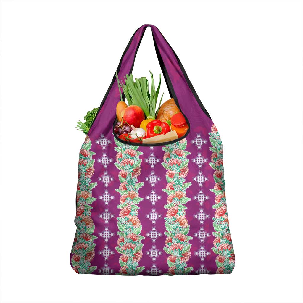 Hawaii Ohia Lehua Grocery Bag Tropical Vibes Fuchsia