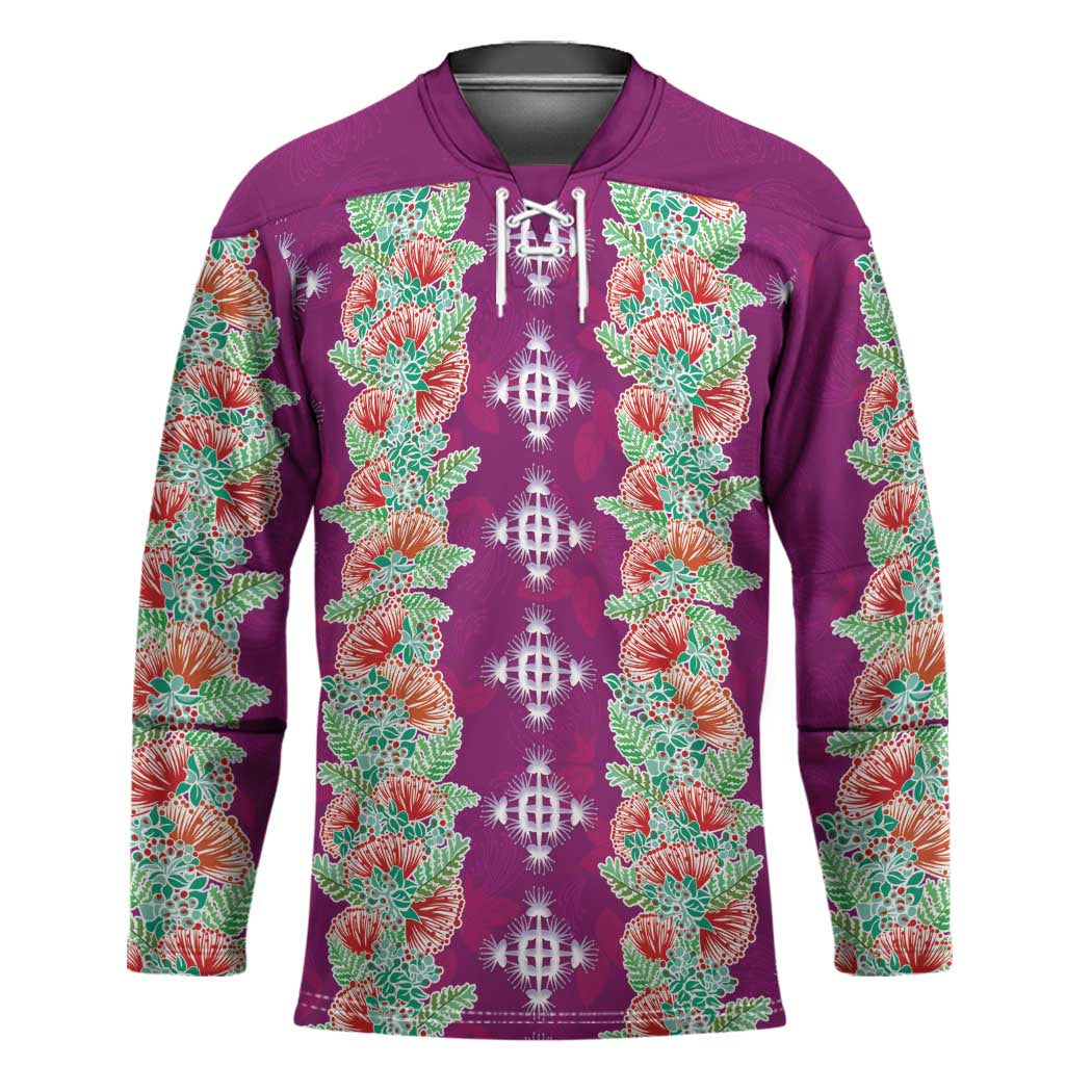 Hawaii Ohia Lehua Hockey Jersey Tropical Vibes Fuchsia