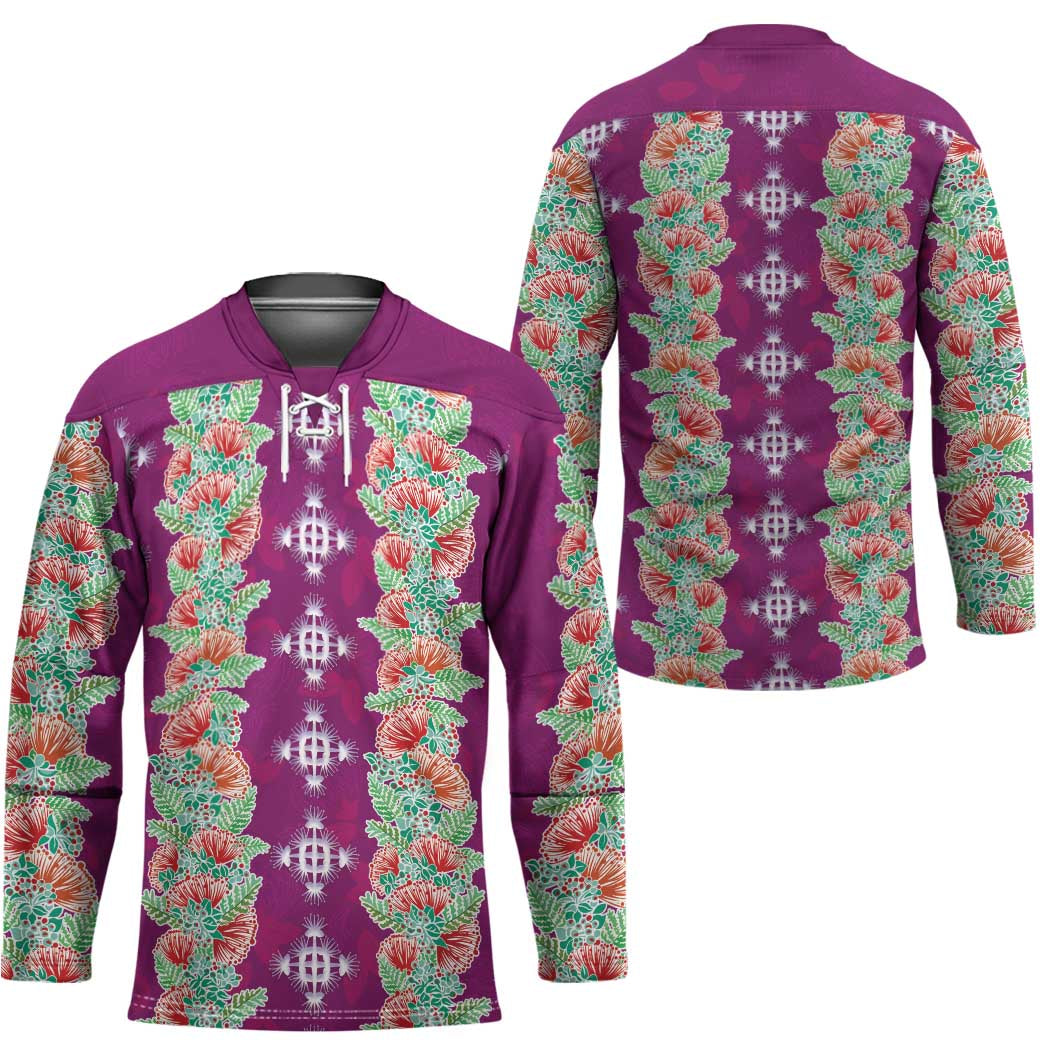 Hawaii Ohia Lehua Hockey Jersey Tropical Vibes Fuchsia