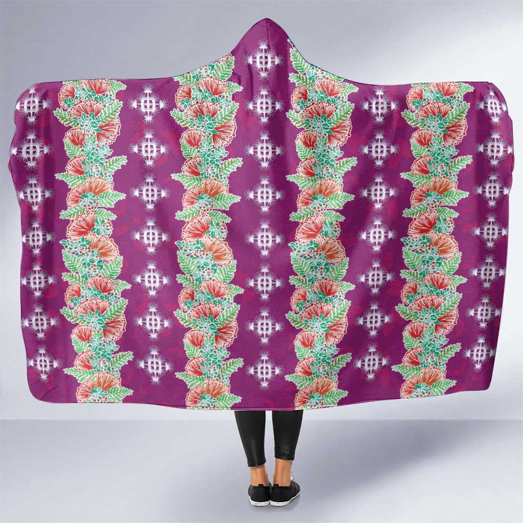 Hawaii Ohia Lehua Hooded Blanket Tropical Vibes Fuchsia