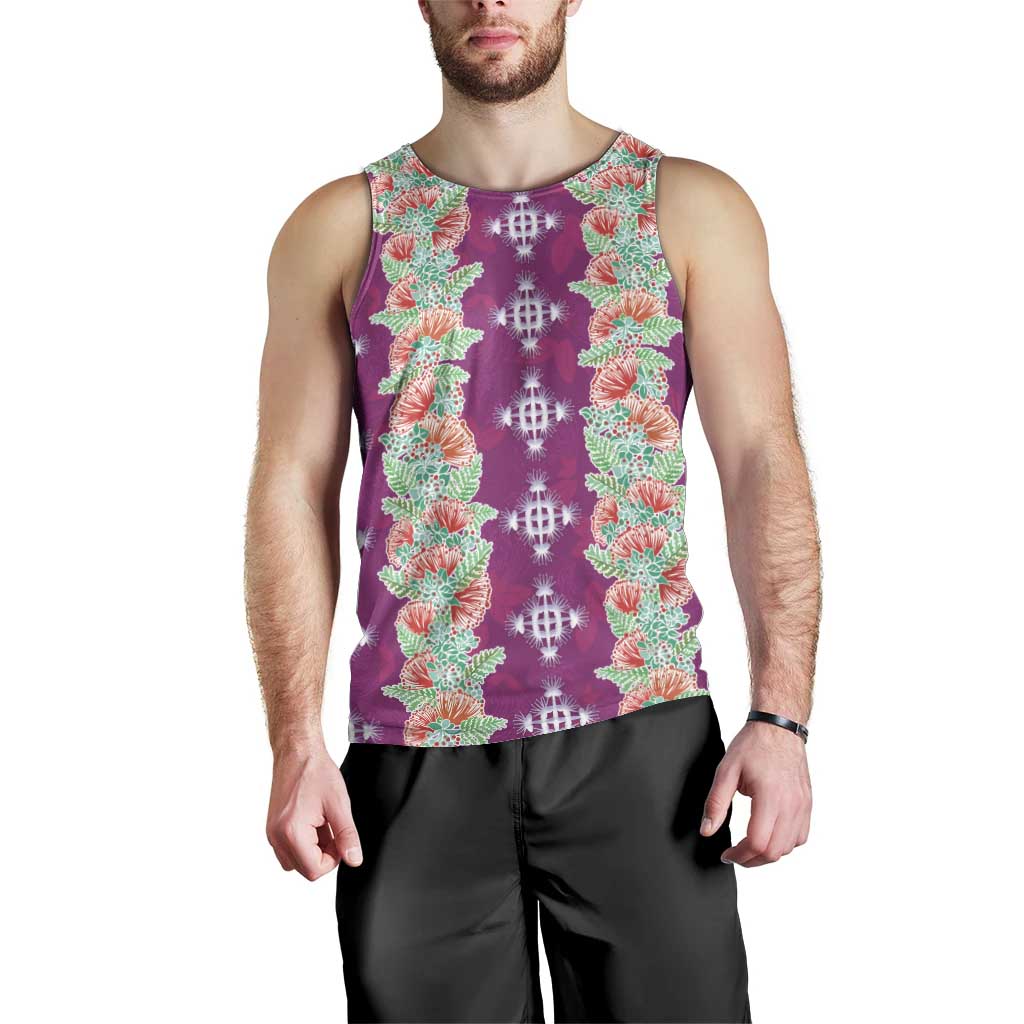 Hawaii Ohia Lehua Men Tank Top Tropical Vibes Fuchsia