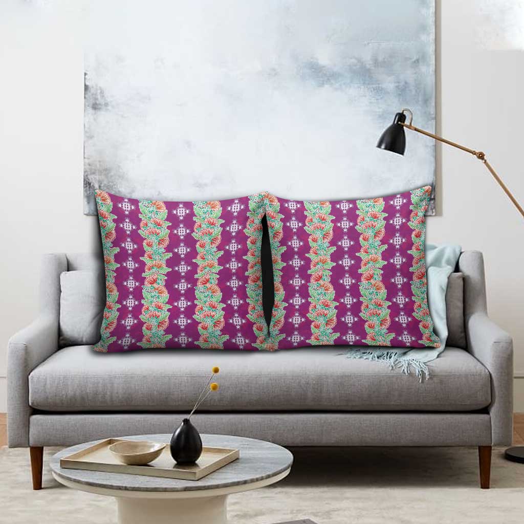 Hawaii Ohia Lehua Pillow Cover Tropical Vibes Fuchsia