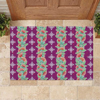 Hawaii Ohia Lehua Rubber Doormat Tropical Vibes Fuchsia