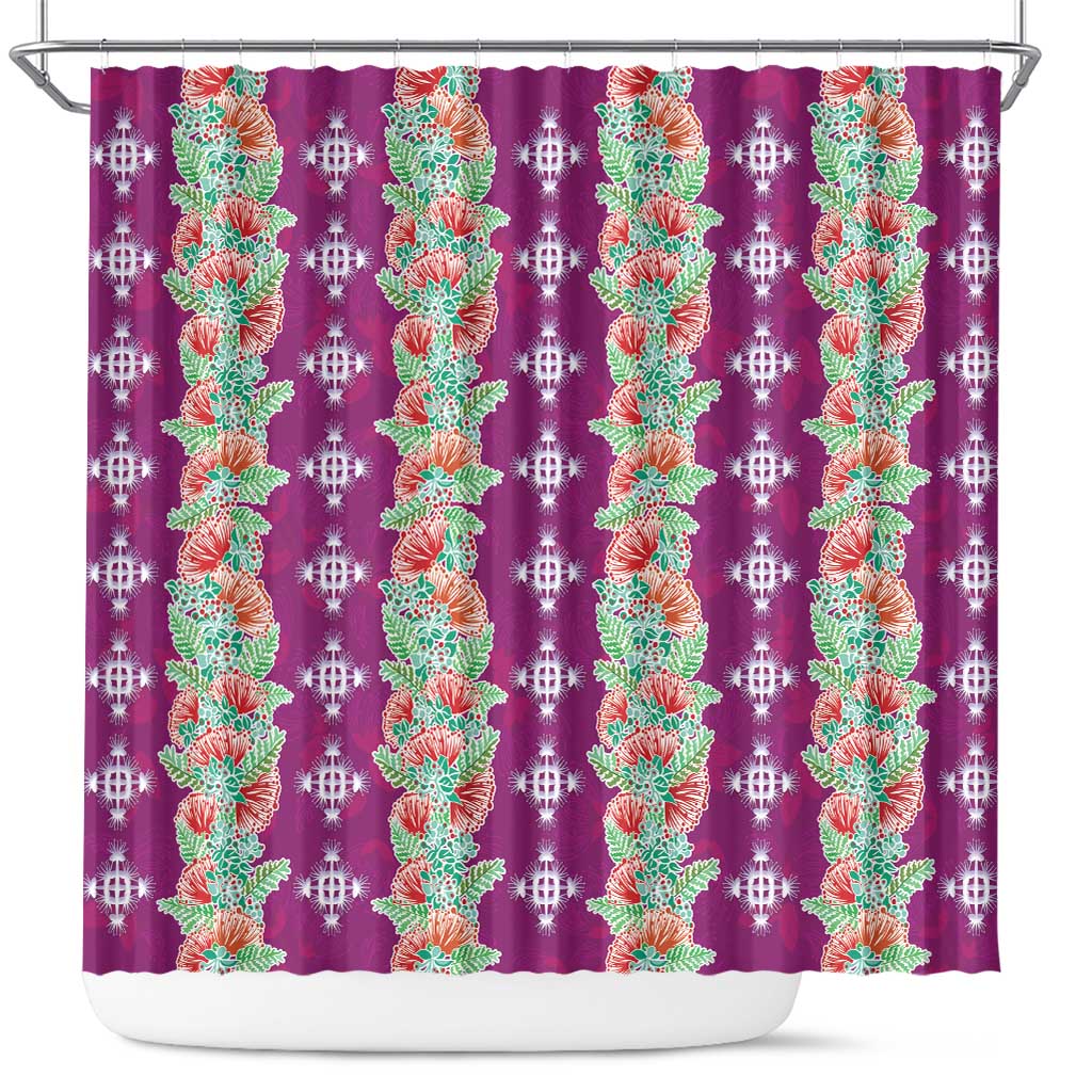Hawaii Ohia Lehua Shower Curtain Tropical Vibes Fuchsia