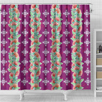 Hawaii Ohia Lehua Shower Curtain Tropical Vibes Fuchsia