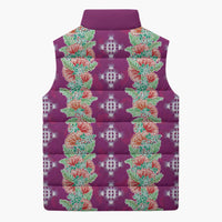 Hawaii Ohia Lehua Sleeveless Puffer Jacket Tropical Vibes Fuchsia
