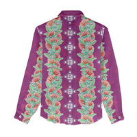 Hawaii Ohia Lehua Women Casual Shirt Tropical Vibes Fuchsia