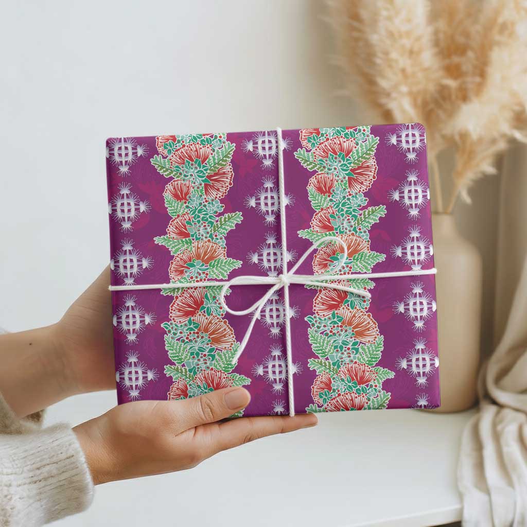Hawaii Ohia Lehua Wrapping Paper Tropical Vibes Fuchsia