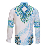 Africa Dashiki Family Matching Puletasi and Hawaiian Shirt With Polynesian Pattern Blue Version LT05 - Polynesian Pride
