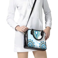 Africa Dashiki Shoulder Handbag With Polynesian Pattern Blue Version
