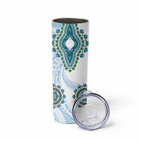 Africa Dashiki Skinny Tumbler With Polynesian Pattern Blue Version