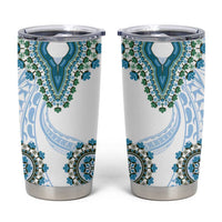 Africa Dashiki Tumbler Cup With Polynesian Pattern Blue Version