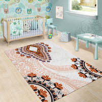 Africa Dashiki Area Rug With Polynesian Pattern Beige Version