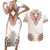 Africa Dashiki Couples Matching Short Sleeve Bodycon Dress and Hawaiian Shirt With Polynesian Pattern Beige Version LT05 Beige - Polynesian Pride