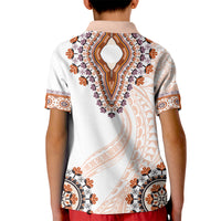 Africa Dashiki Kid Polo Shirt With Polynesian Pattern Beige Version LT05 - Polynesian Pride