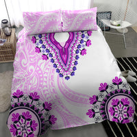 Africa Dashiki Bedding Set With Polynesian Pattern Pink Version
