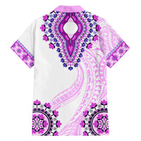 Africa Dashiki Family Matching Off Shoulder Maxi Dress and Hawaiian Shirt With Polynesian Pattern Pink Version LT05 - Polynesian Pride