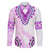 Africa Dashiki Family Matching Off Shoulder Short Dress and Hawaiian Shirt With Polynesian Pattern Pink Version LT05 Dad's Shirt - Long Sleeve Pink - Polynesian Pride