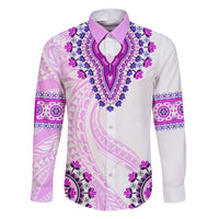 Africa Dashiki Family Matching Short Sleeve Bodycon Dress and Hawaiian Shirt With Polynesian Pattern Pink Version LT05 Dad's Shirt - Long Sleeve Pink - Polynesian Pride