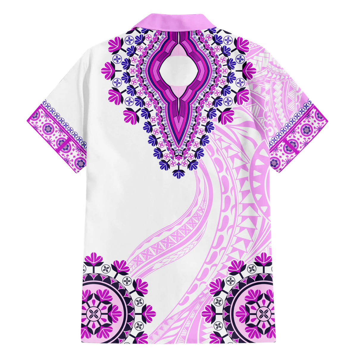 Africa Dashiki Hawaiian Shirt With Polynesian Pattern Pink Version LT05 - Polynesian Pride
