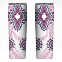 Africa Dashiki Skinny Tumbler With Polynesian Pattern Pink Version