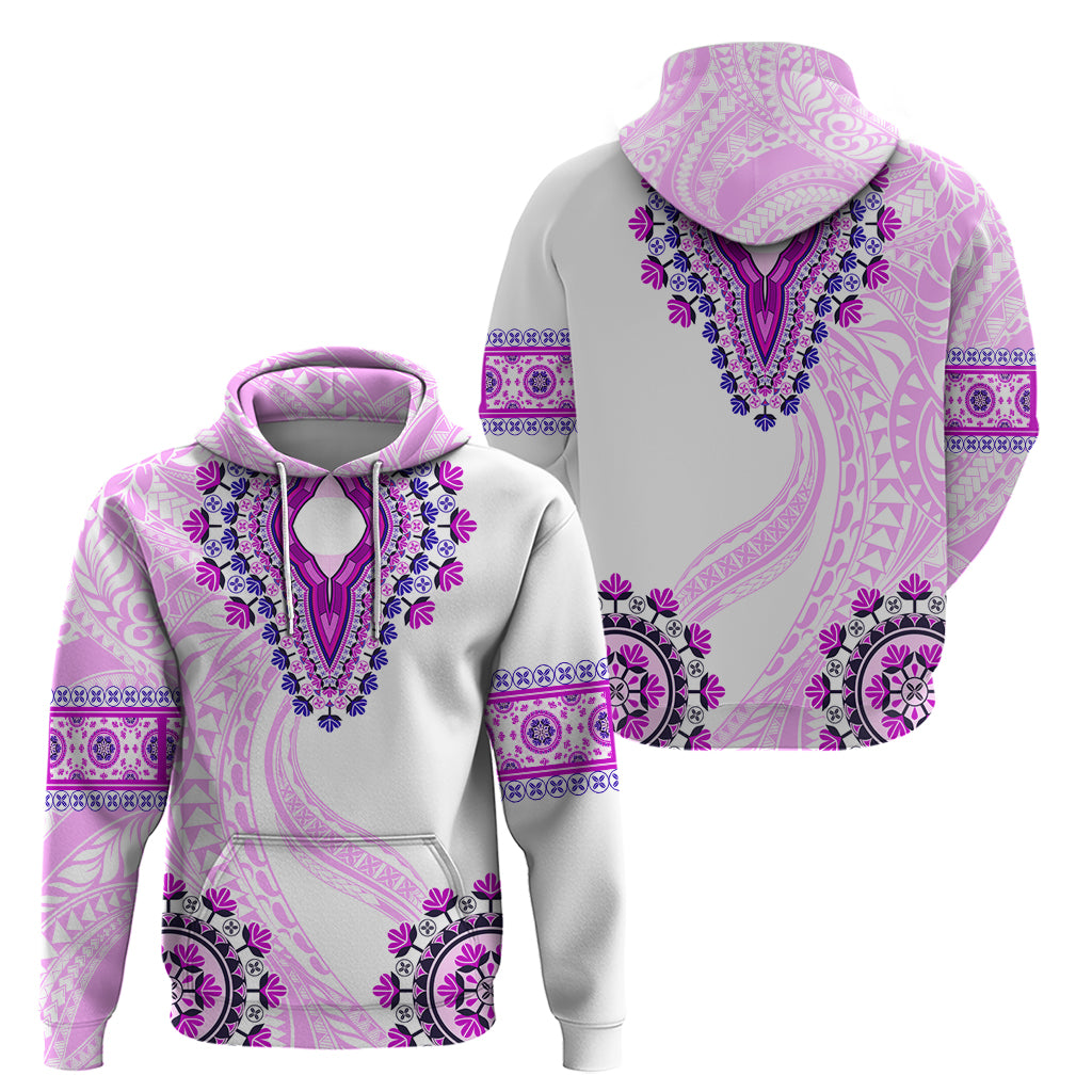 Africa Dashiki Zip Hoodie With Polynesian Pattern Pink Version LT05 - Polynesian Pride