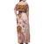 Tonga Ngatu Pattern With Light Tabasco Hibiscus Family Matching Off Shoulder Maxi Dress and Hawaiian Shirt Oil Painting Style LT05 - Polynesian Pride