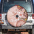 Tonga Ngatu Pattern With Light Tabasco Hibiscus Spare Tire Cover Oil Painting Style