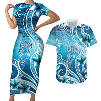 Polynesia World Ocean Day Couples Matching Short Sleeve Bodycon Dress and Hawaiian Shirt Ocean Style